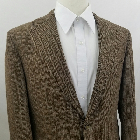 Vtg J. Press Tweed Herringbone Blazer Wool Jacket - Picture 2 of 9